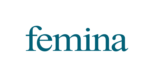 Logo du magazine Femina en turquoise